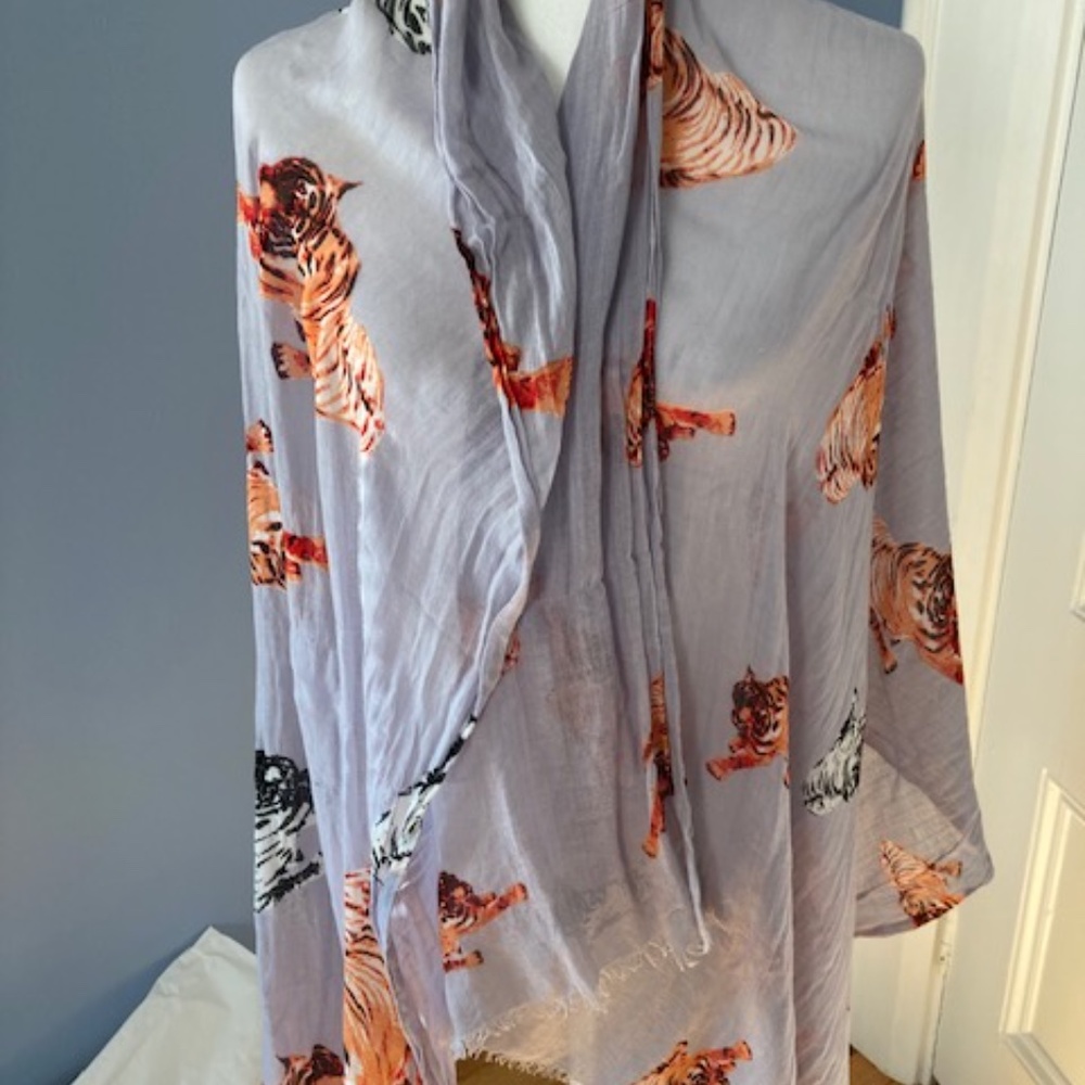 Lavender & Orange Tiger Scarf/Shawl